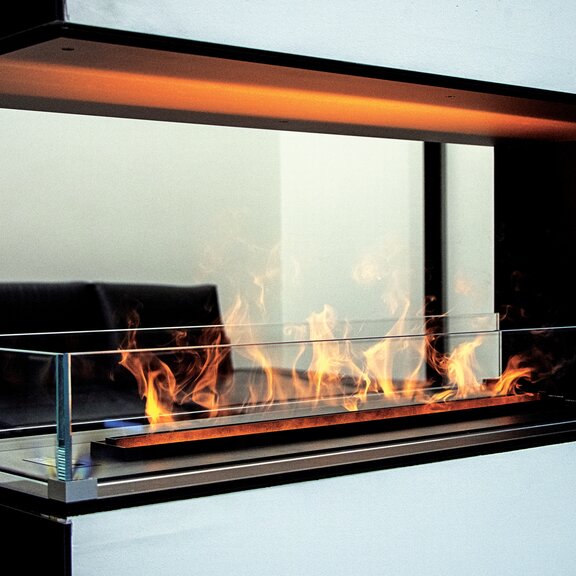 Elektrofeuer Hybrid Mist Glasscheibe Raumteiler